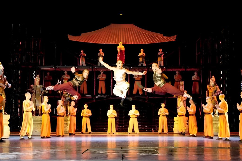Red Theatre Beijing interior view with stage and audience seats