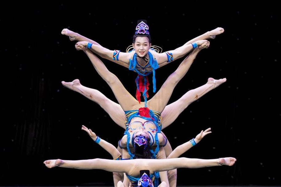 Chaoyang Theatre acrobatics show featuring Chinese performers on stage in Beijing