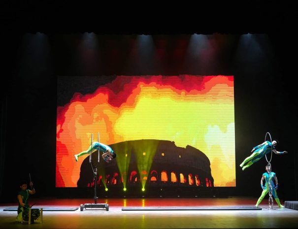 Chaoyang Theatre acrobatics show featuring Chinese performers on stage in Beijing